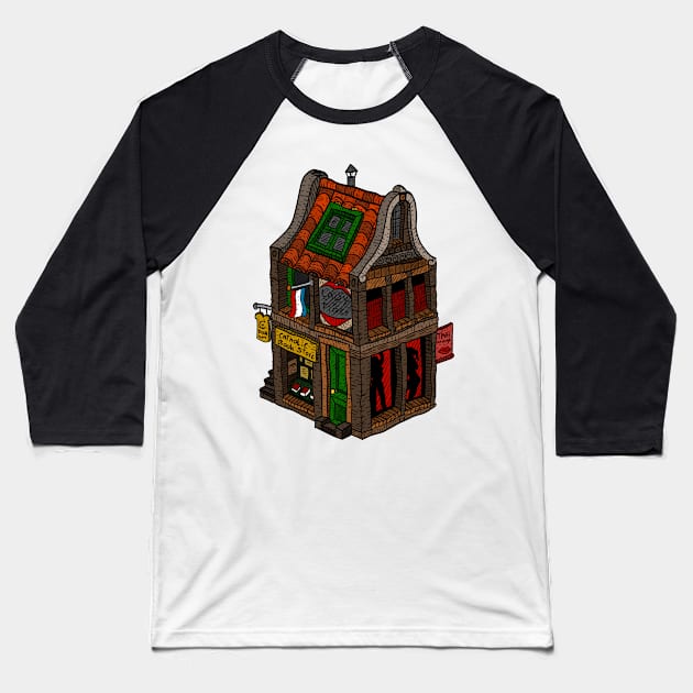 amsterdam canal house. dutch old city house. Baseball T-Shirt by JJadx